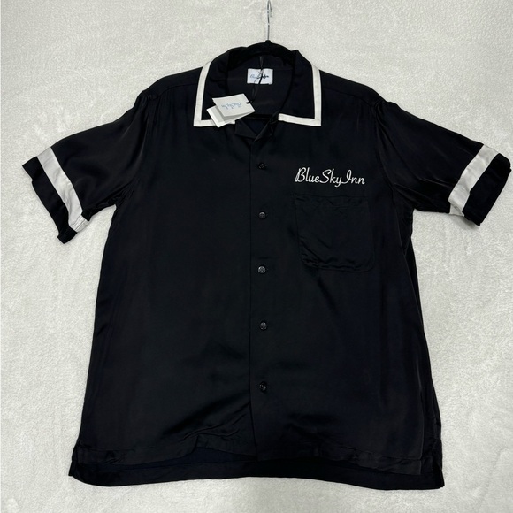 Blue Sky Inn Waiter Short-Sleeve Shirt Button Up Black Men’s Small - Picture 2 of 6